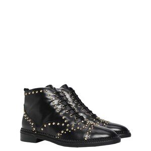 8 by YOOX Black Leather Ankle Boots – Women’s Size 8